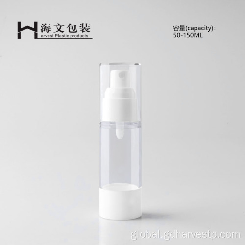 Airless Vacuum Pump Bottle 50ml White Airless Pump Bottle With Clear Cap Manufactory